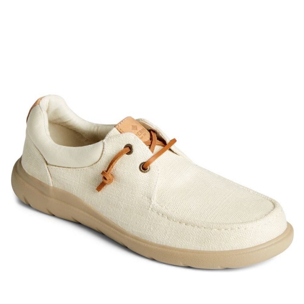 SPERRY TOP-SIDER Men's Captains Moc Toe Hemp Boat‎  Shoe, Size 11.5, Ivory, NWT